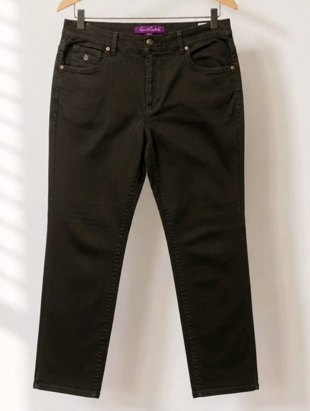 Gloria Vanderbilt Brown Green Straight Leg Jeans Size 14 - Picture 1 of 10